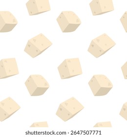Hand Drawn Cheese Cubes Seamless Pattern Healthy eating, Cheese Day or Food Thematic Background idea
