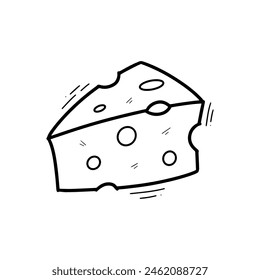 Handgezogener Käse. Doodle-Vektorgrafik. Isoliert auf weißem Hintergrund - EPS 10 Vektorgrafik