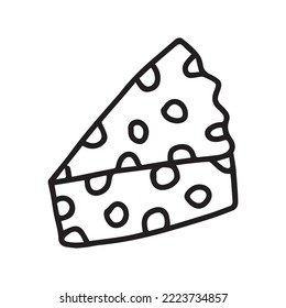 Hand drawn cheese line doodles. element design vector