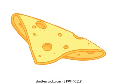 Hand drawn cheese parts and slices isolated on a white background. Cheese icon. Vector cheese clipart