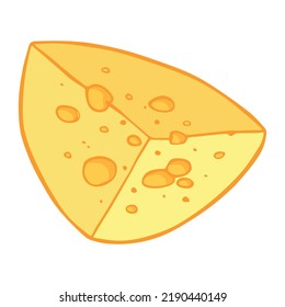 Hand drawn cheese parts and slices isolated on a white background. Cheese icon. Vector cheese clipart
