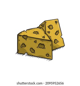 hand drawn cheese vector illustration
