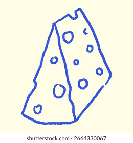 Ilustración vectorial de queso dibujado a mano
