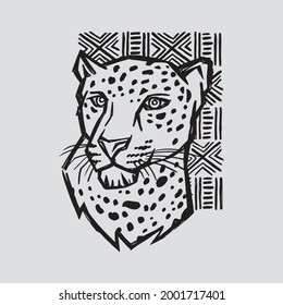 Hand Drawn Cheetah design For Tshirt