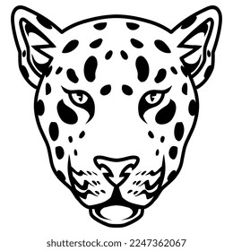 hand drawn of Cheetah head line art