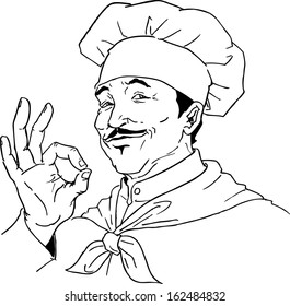 hand drawn chef