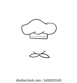 hand drawn chef in cooking hat and kitchen uniform illustration with doodle style vector isolated background