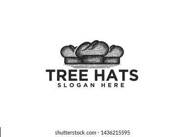 hand drawn chef hat, restaurant and cooking Logo Inspiration isolated on white background