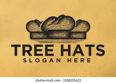 hand drawn chef hat, restaurant and cooking Logo Inspiration
