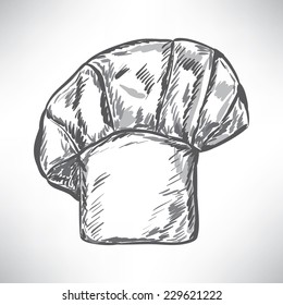 Hand drawn chef toque. Vector illustration.