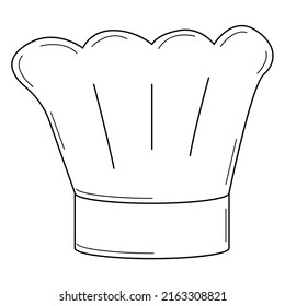 Hand drawn chef's hat. Doodle style. Sketch. Vector illustration