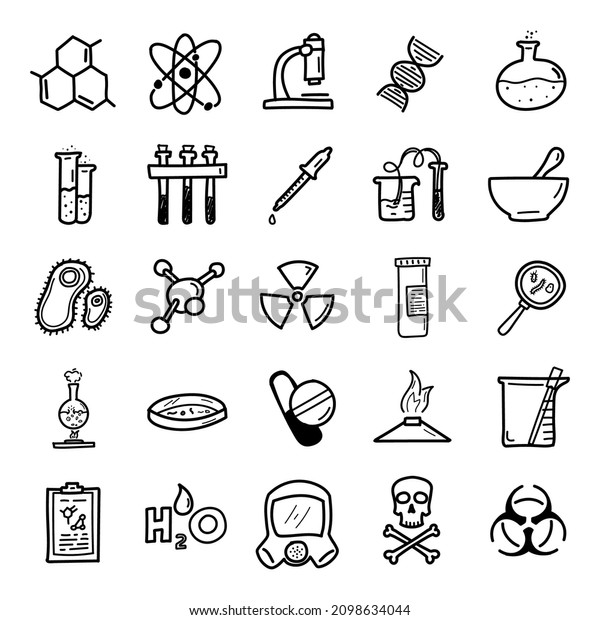 Hand Drawn Chemistry Icon Set Doodle เวกเตอร์สต็อก ปลอดค่าลิขสิทธิ์ 2098634044 Shutterstock 6764