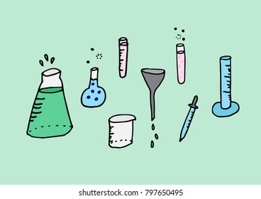 Hand drawn chemistry set