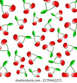 Hand drawn cherries illustration background