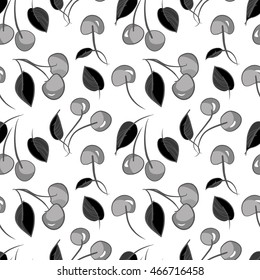 Hand Drawn Cherries Seamless Pattern