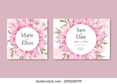Handgezeichnete Kirschblüte Hochzeitsvorlage