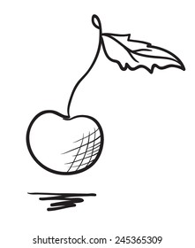 Hand drawn cherry illustration