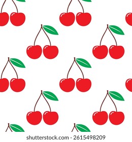 Hand drawn cherry seamless pattern backgroud