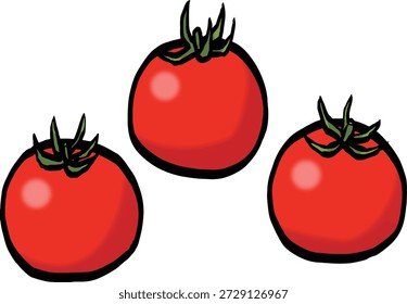 Dibujado a mano tomates cherry ilustración