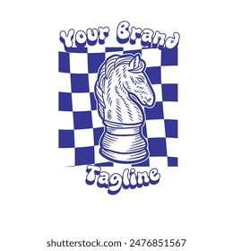 hand drawn chess horse illustration