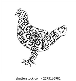 Hand drawn chicken for coloring book for adult. Hen coloring page Beautiful card with hen . rooster coloring book page   