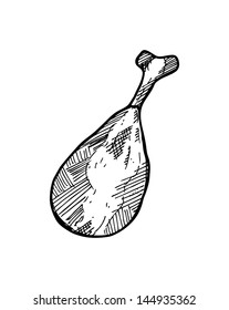 hand drawn chicken leg