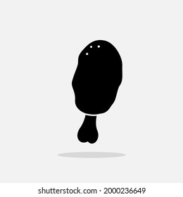 Establecer la plantilla de diseño del icono de pierna de pollo dibujado a mano. Gráfico vectorial de ilustración. doodle estilo glifo negro aislado en fondo blanco. Perfecto para folletos, banner, menú de empaque y mercado