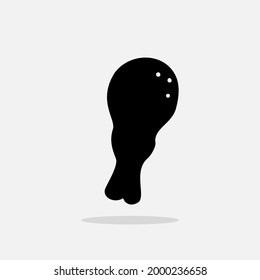 Legen Sie ein handgezeichnetes Hühnerschenkel-Icon Design Template. Vektorgrafik von Illustrationen. doodle schwarz-glyph-Stil einzeln auf weißem Hintergrund. Perfekt für Broschüren, Banner, Verpackungsmenü und Markt