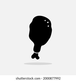 Hand drawn Chicken leg icon Design Template. Illustration vector graphic. doodle black glyph style isolated on white background. Perfect for brochures, banner, packaging menu and market