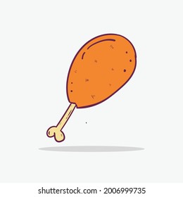 Hand drawn Chicken leg icon Design Template. vector sketch doodle illustration. Perfect for food concepts, diet infographics, icons or web design, street restaurants menu