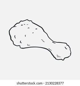 Hand drawn Chicken Leg icon Design Template. vector sketch doodle illustration. Perfect for food element, diet infographics, icons or web design, street restaurants menu