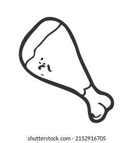 Hand drawn chicken legs icon. Vector food sketch style for brochures, banner, packaging menu and market