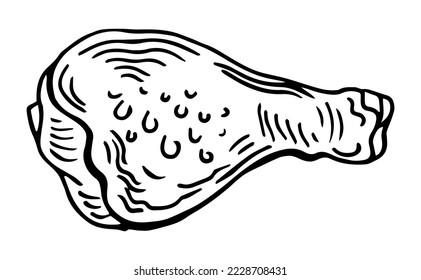 Hand drawn chicken legs icon. Vector food sketch style for brochures, banner, packaging menu and market