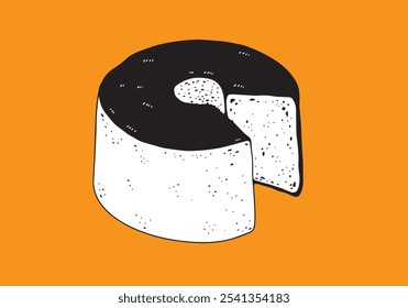 hand drawn chiffon cake illustration
