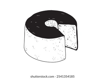 hand drawn chiffon cake illustration