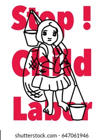 hand drawn child beggar vector,sad child beggar,stop child labour
