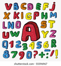 Hand Drawn Childish Alphabet