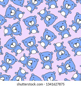 hand drawn childish semaless pattern with cute bears