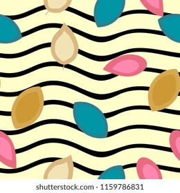 Hand drawn childish style autumn seamless pattern