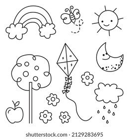 hand drawn children coloring pages. vector illustration