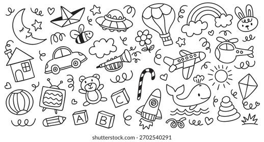 Dibujado a mano niños doodle elemento ilustración
