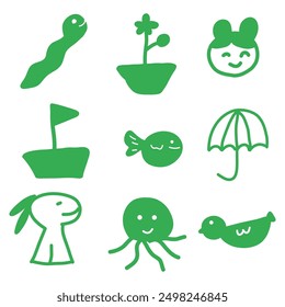 hand drawn children drawing cute illustration