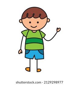 hand drawn children isolated over white background. vector illustration
