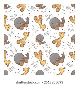 Dibujado a mano patrón de los niños, patrón sin fisuras para la tela, textil, papel de embalaje, cubierta, Anuncio, decoración interior. Vector