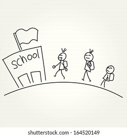 Hand Drawn Children School Stock Vector (Royalty Free) 164520149 ...