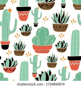 Hand drawn children style illustration. Mexican seamless pattern isolated on white background.