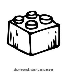Hand drawn children's toy designer doodle. Sketch children's toy icon. Decoration element. Isolated on white background. Vector illustration.