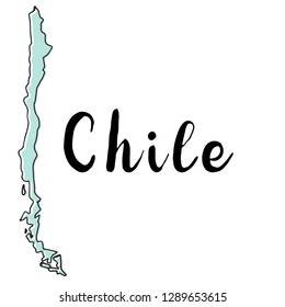 Hand drawn of Chile map, vector illustration