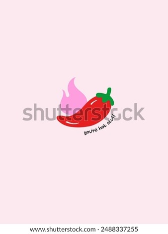  Hand drawn Chilli Pepper print design. Cute trendy design. Vector funky illustration for textile, decor, fabric, wrapping paper, vector, poster.