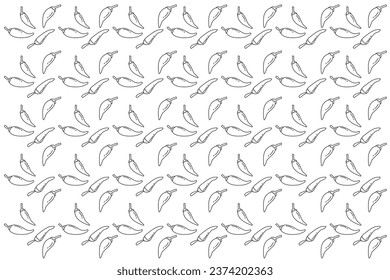 hand drawn chilli pepper vector seamless pattern